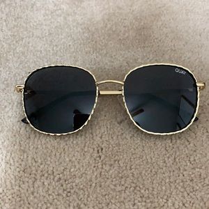 Quay Australia Oversized Gold Sunglasses
